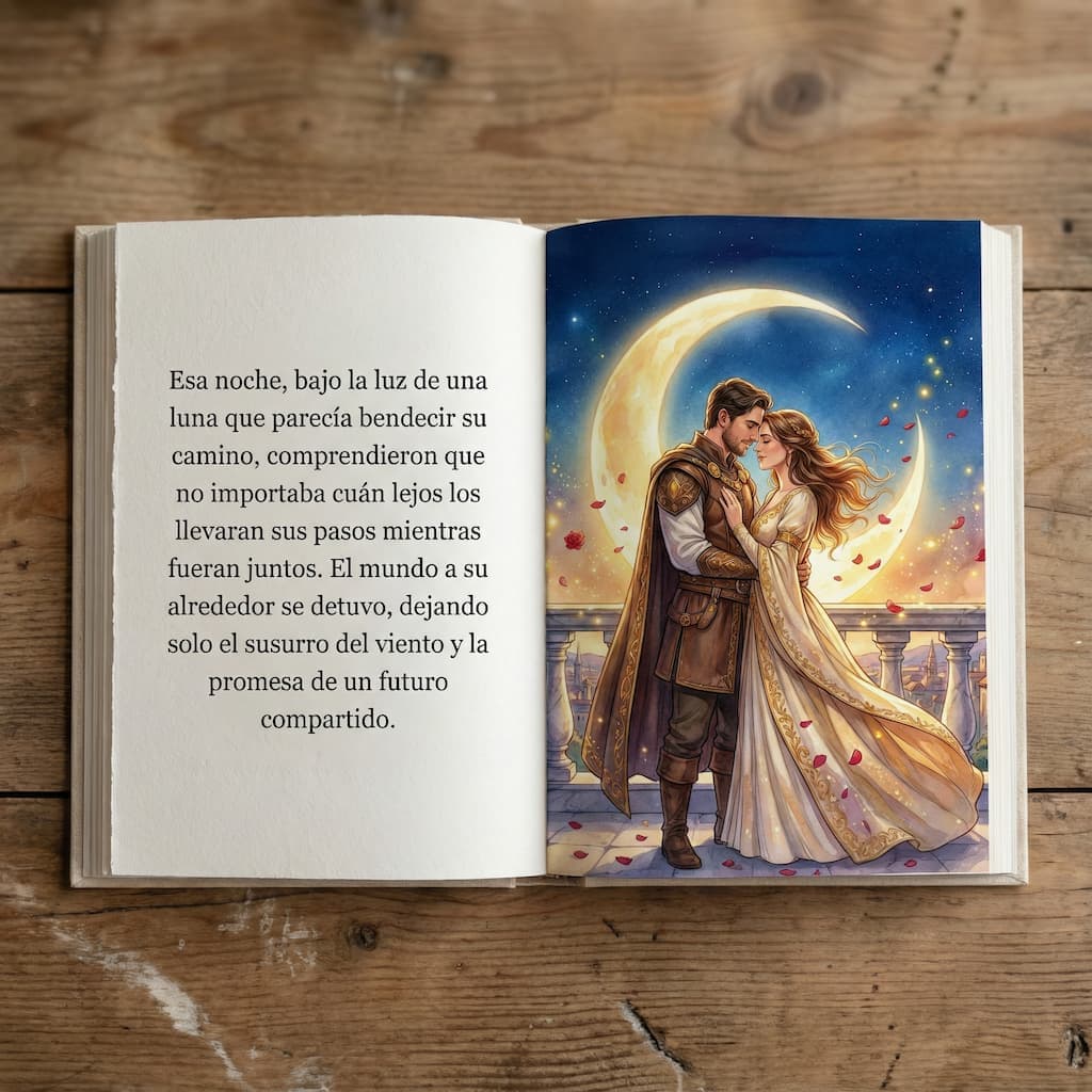 Cuento personalizado para adultos abierto mostrando ilustraciones