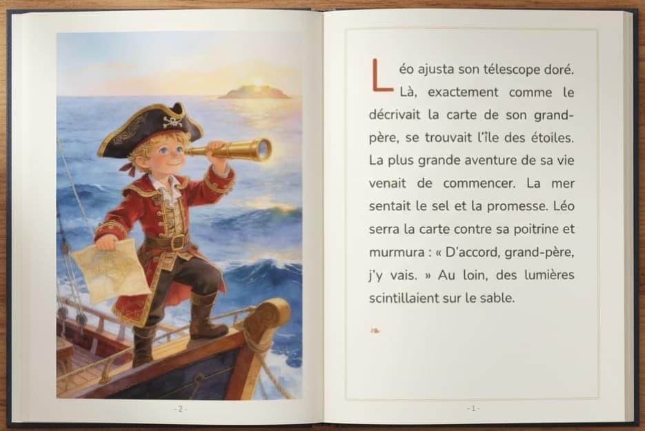 Livre ouvert avec illustration