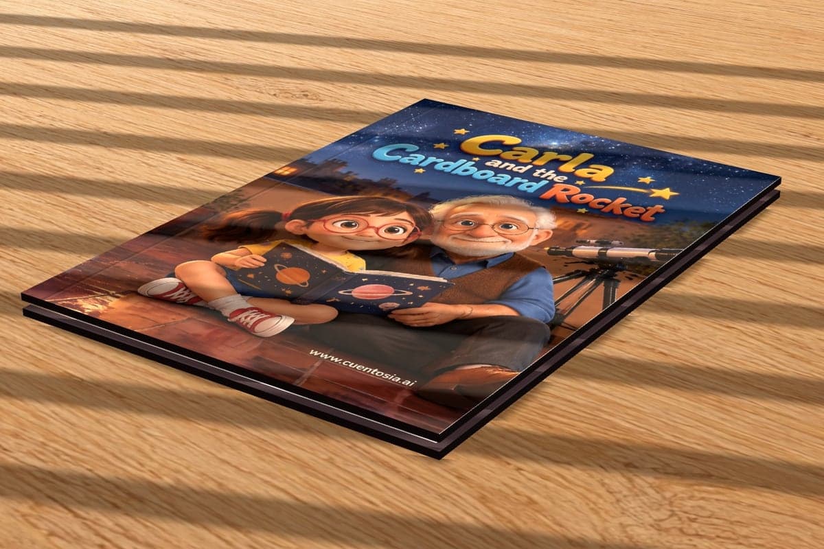 Personalized cuentosIA storybook printed as a hardcover