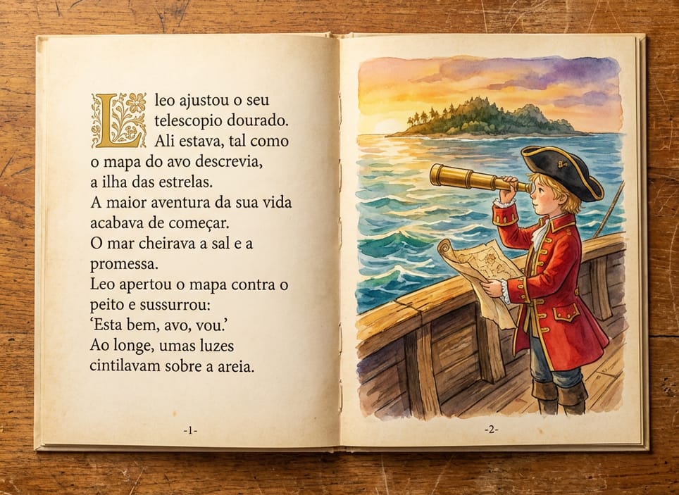 Cuento personalizado abierto mostrando ilustraciones