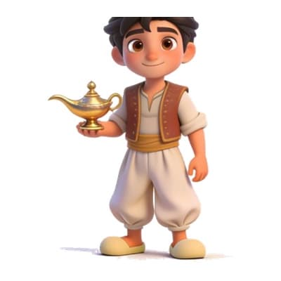 Illustration of Aladdin for personalized storybooks
