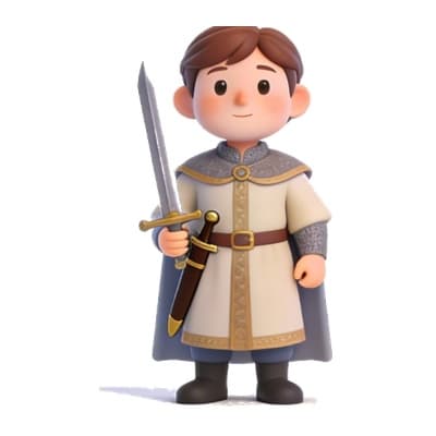 Illustration of King Arthur for personalized storybooks