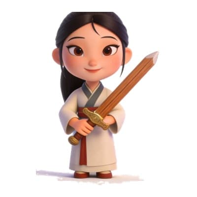 Illustration of Mulan for personalized storybooks