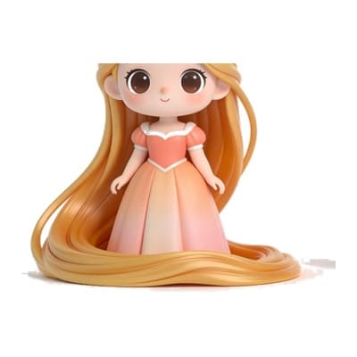 Illustration of Rapunzel for personalized storybooks