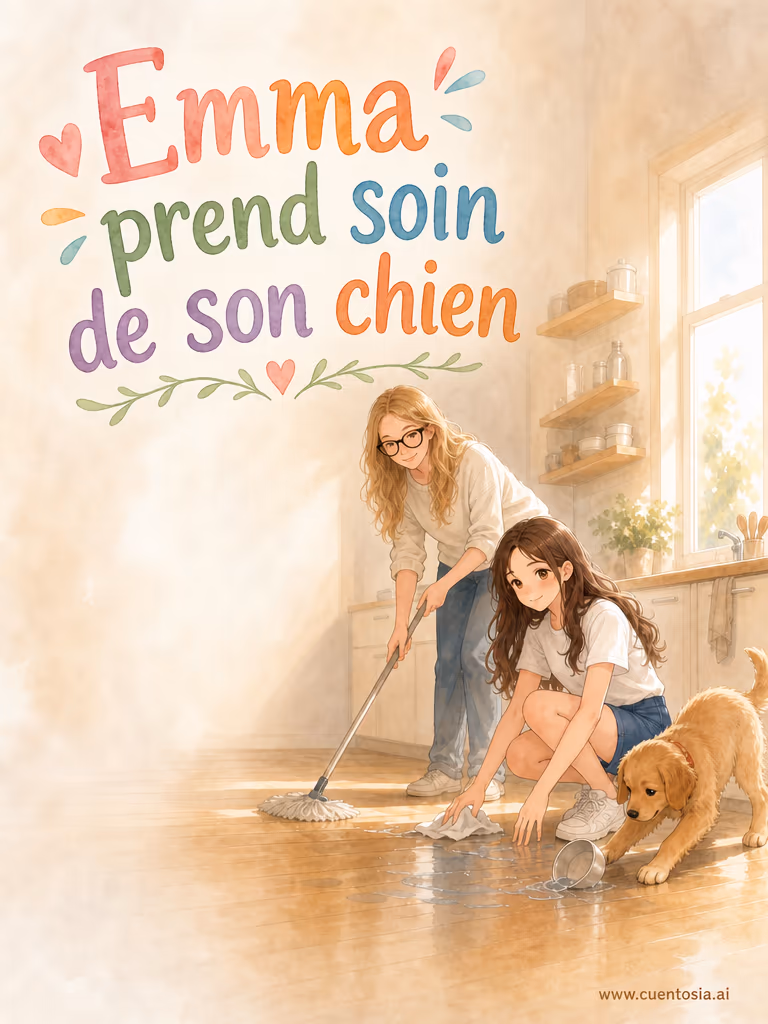 Emma prend soin de son chien
