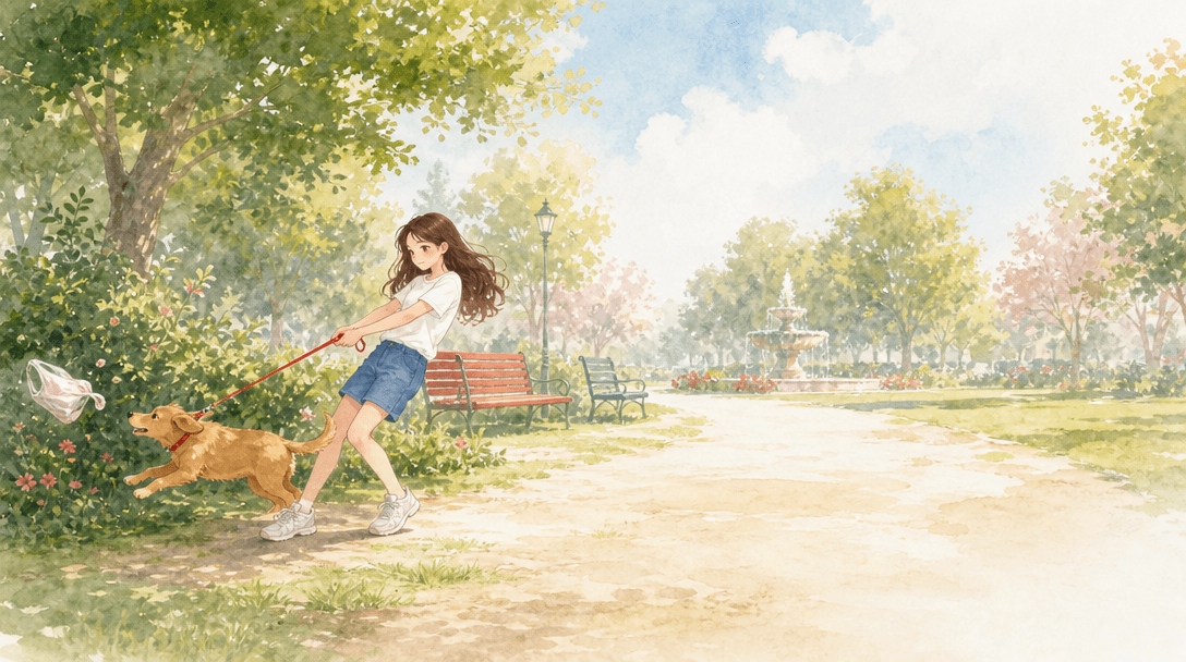 Illustration de la scène 3: Emma prend soin de son chien
