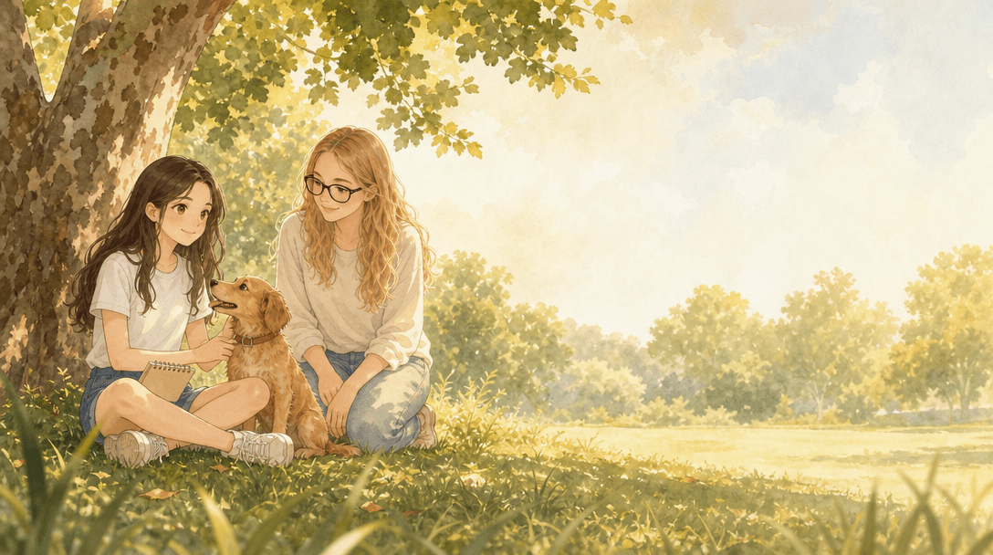 Illustration de la scène 5: Emma prend soin de son chien