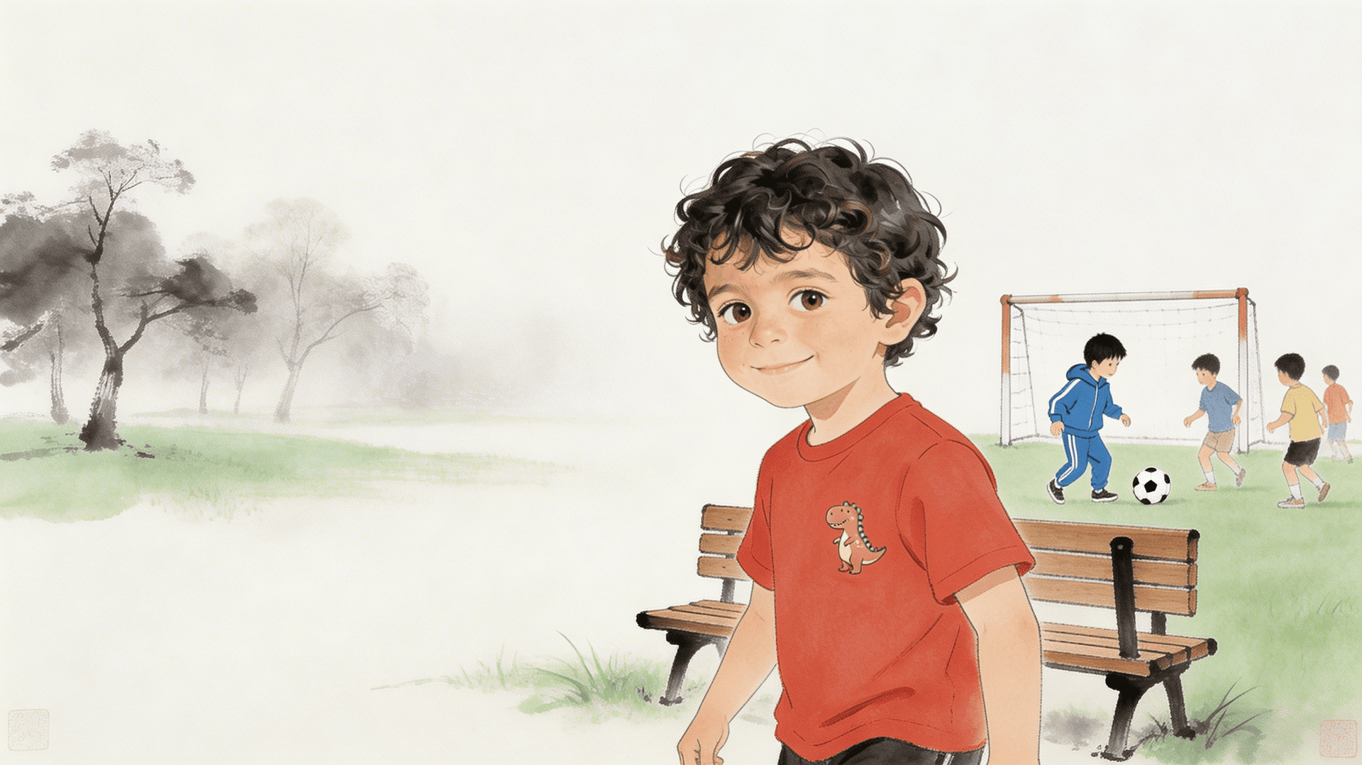 Ilustración de la escena 1: Daniel y el niño que no le dejaba jugar