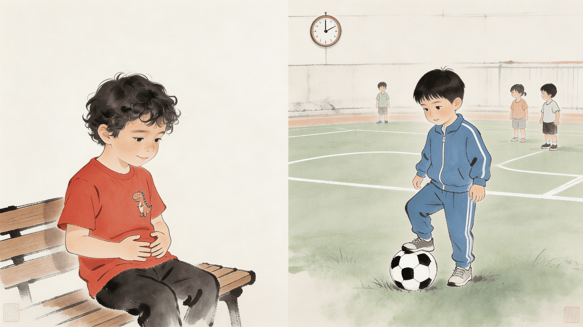 Ilustración de la escena 2: Daniel y el niño que no le dejaba jugar