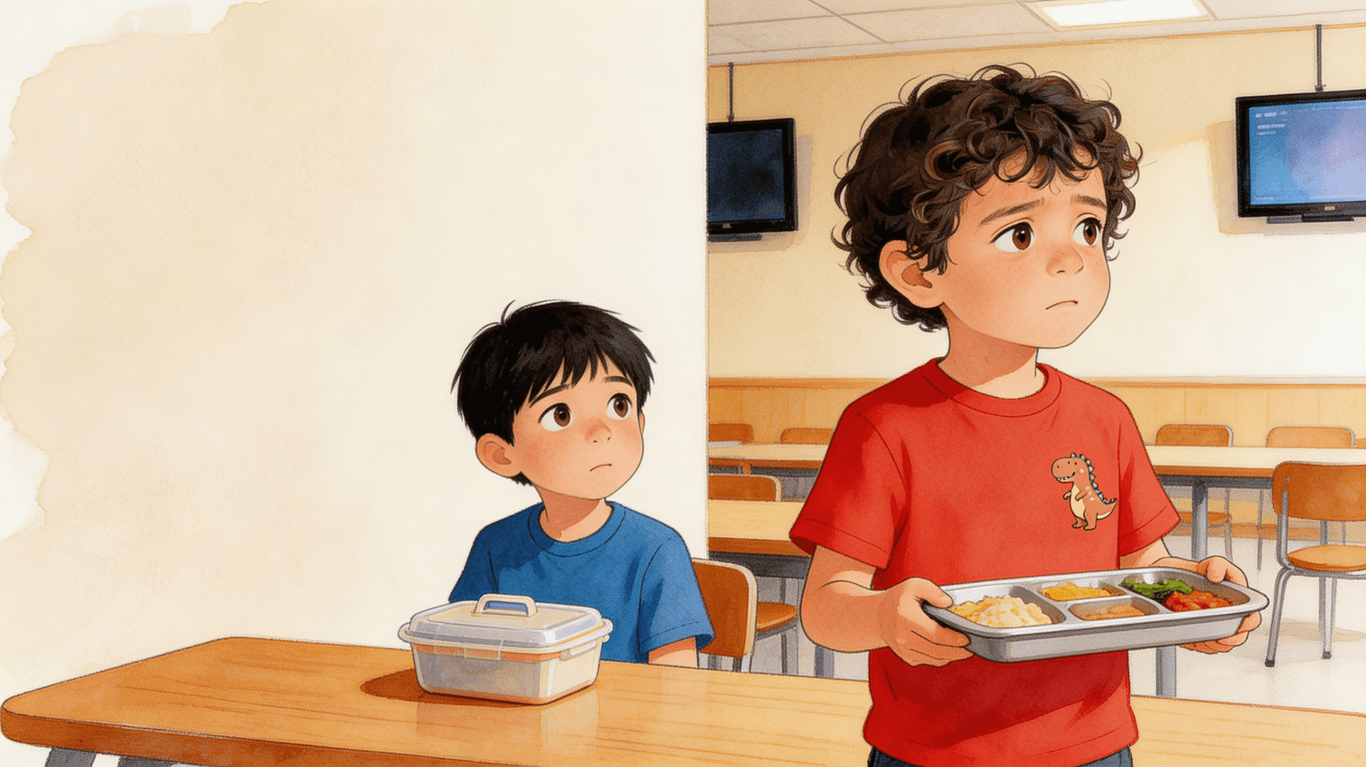 Ilustración de la escena 1: Daniel y el compañero que no come de todo