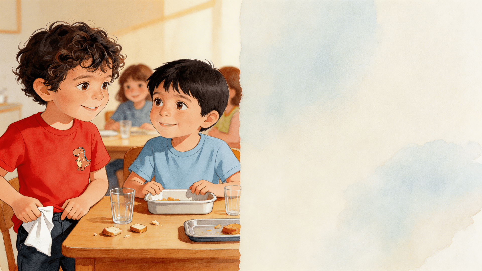 Ilustración de la escena 12: Daniel y el compañero que no come de todo