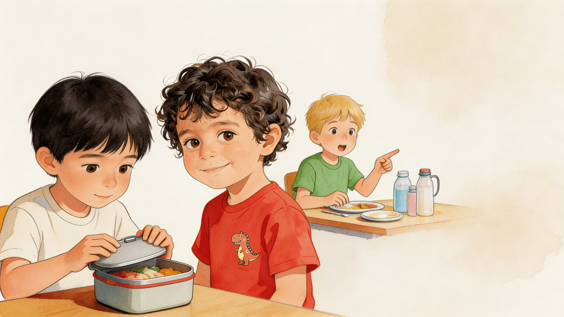 Ilustración de la escena 2: Daniel y el compañero que no come de todo