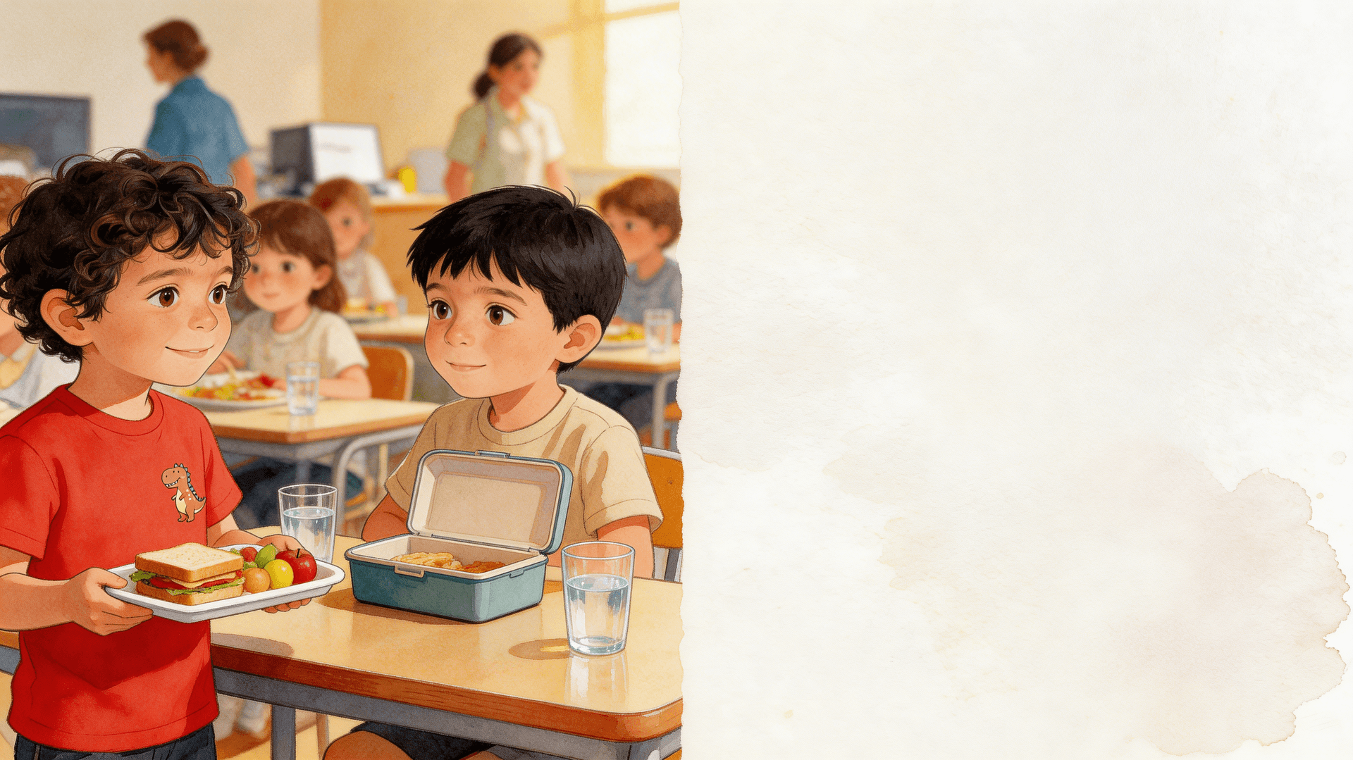 Ilustración de la escena 4: Daniel y el compañero que no come de todo