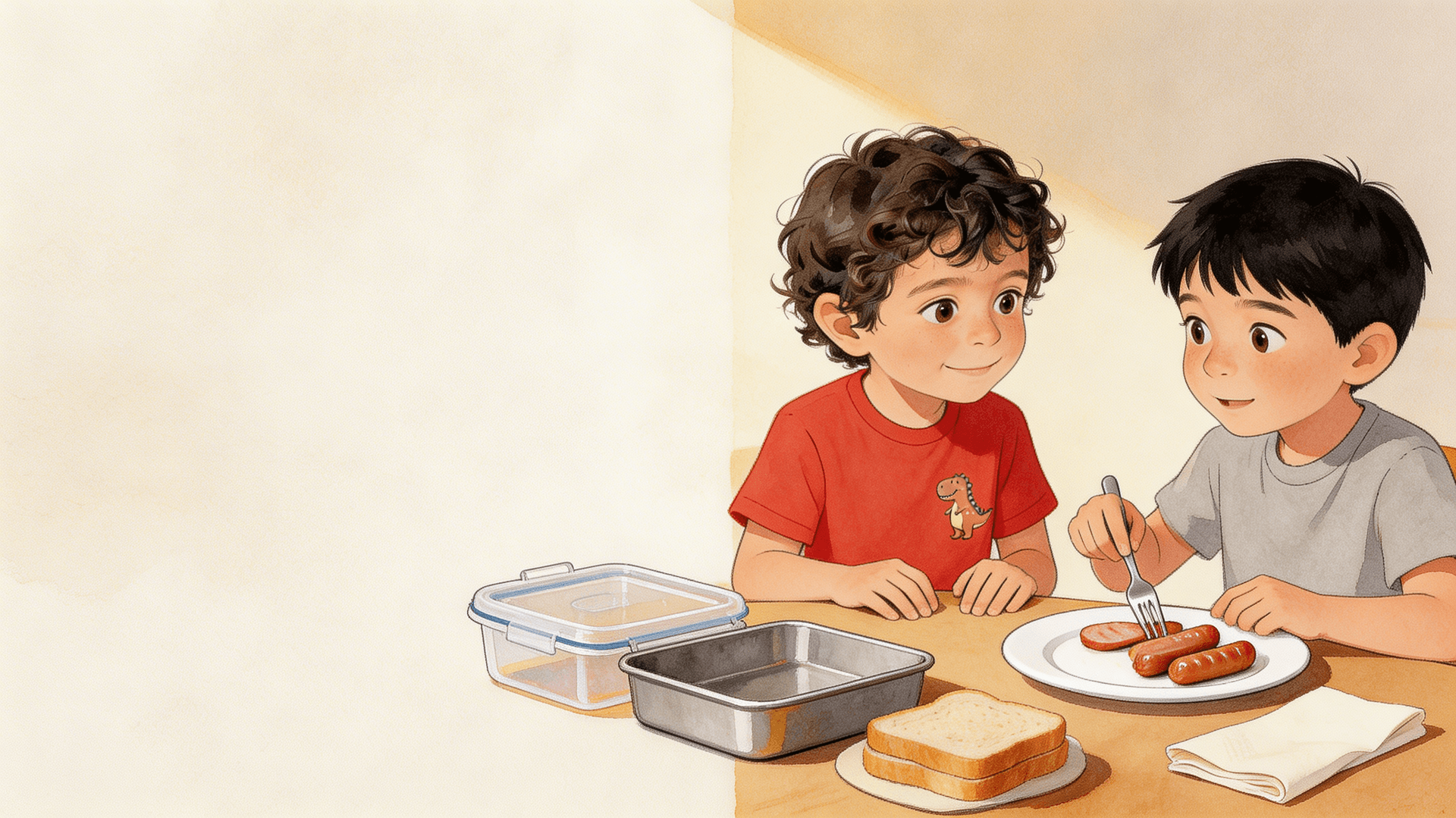 Ilustración de la escena 5: Daniel y el compañero que no come de todo