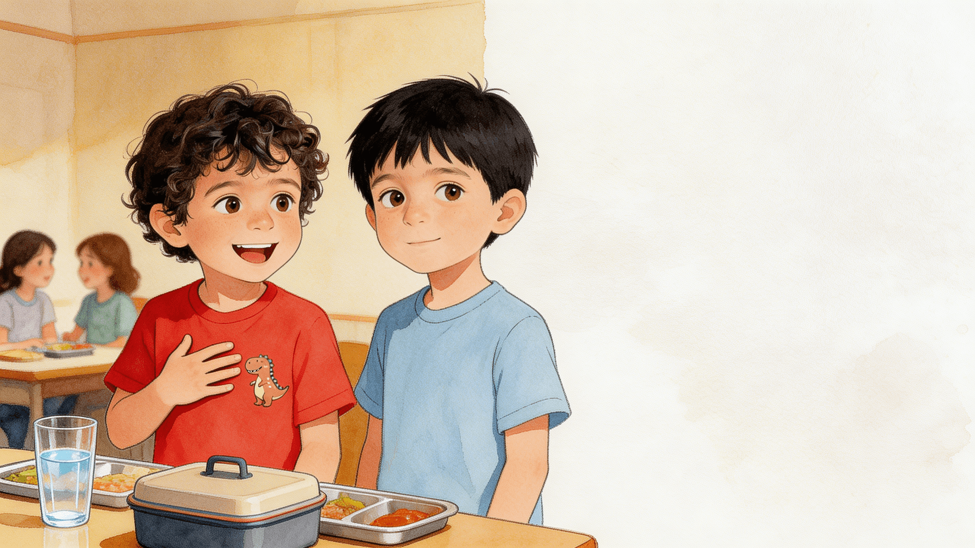 Ilustración de la escena 6: Daniel y el compañero que no come de todo