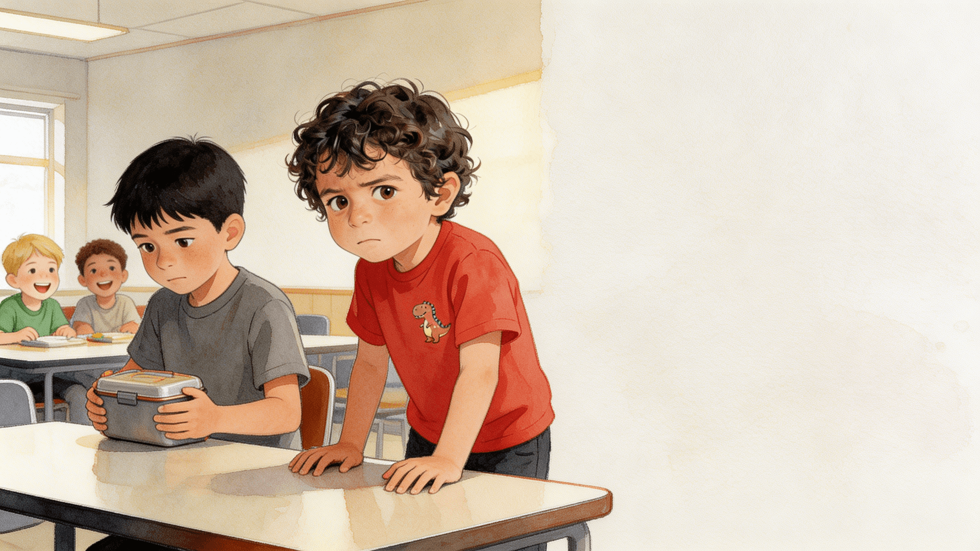 Ilustración de la escena 8: Daniel y el compañero que no come de todo