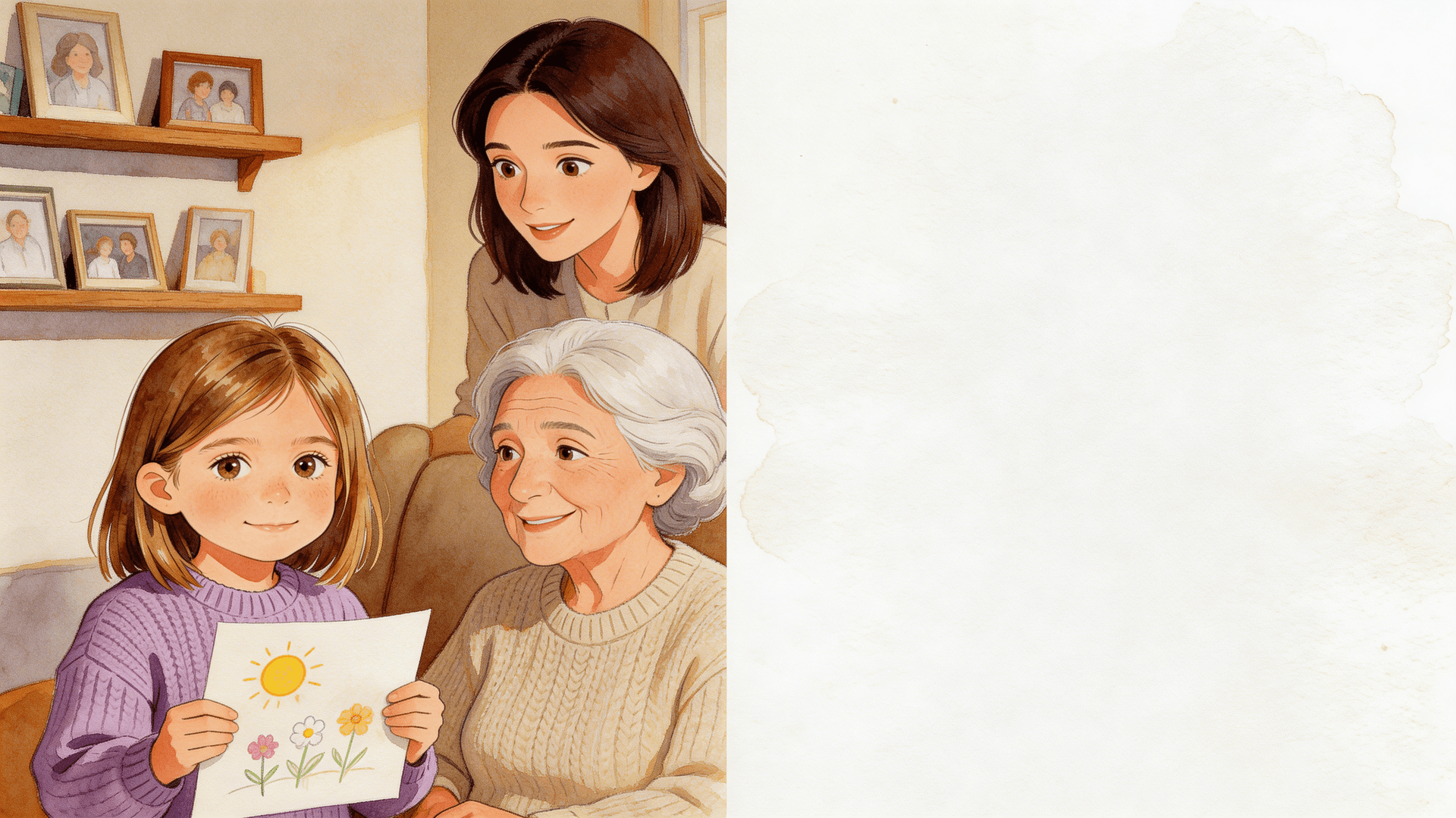 Ilustración de la escena 2: Lara y la abuela que se olvida