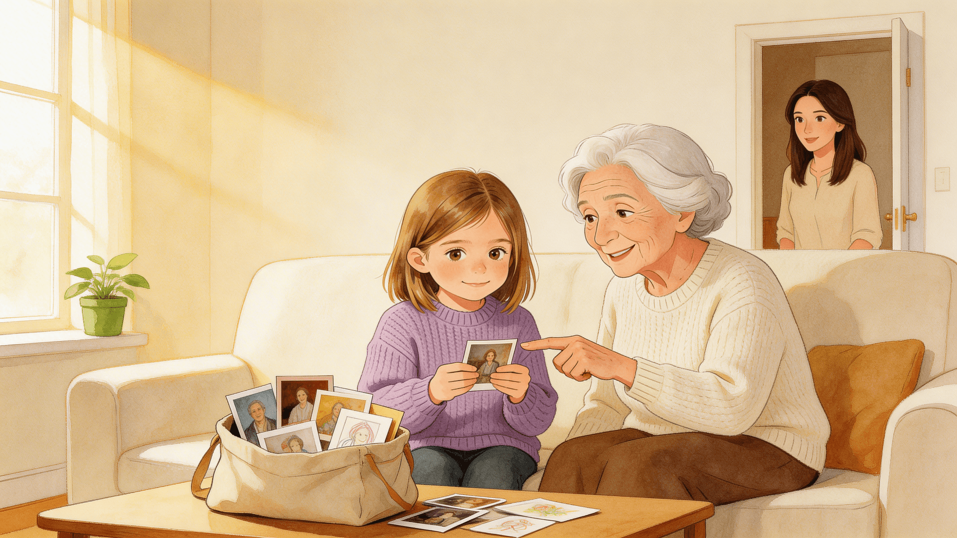 Ilustración de la escena 5: Lara y la abuela que se olvida