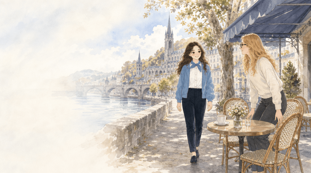 Illustration de la scène 2: Justine visite Lourdes