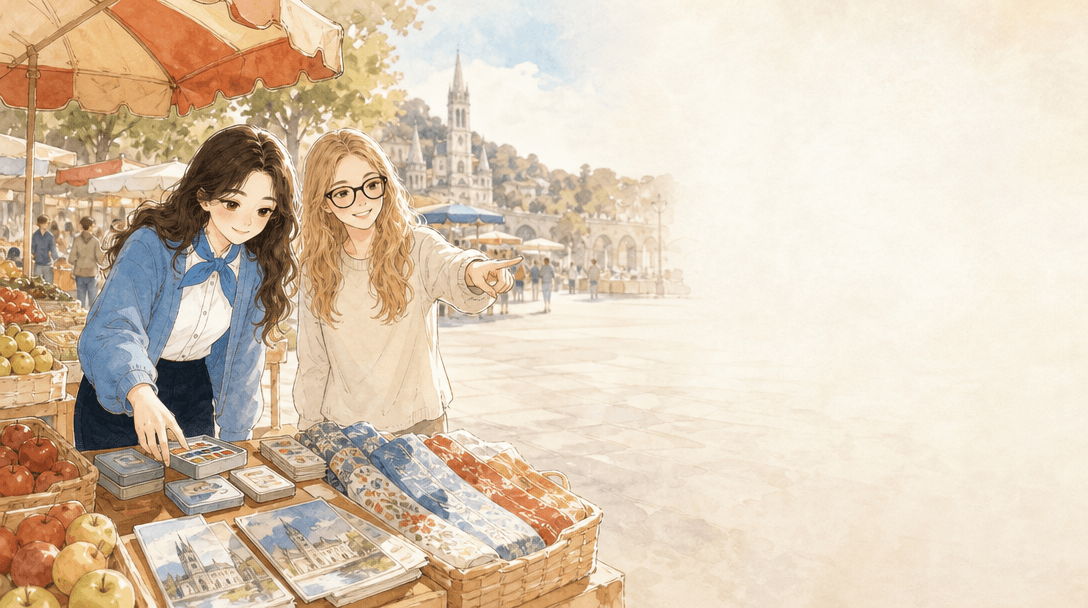 Illustration de la scène 3: Justine visite Lourdes