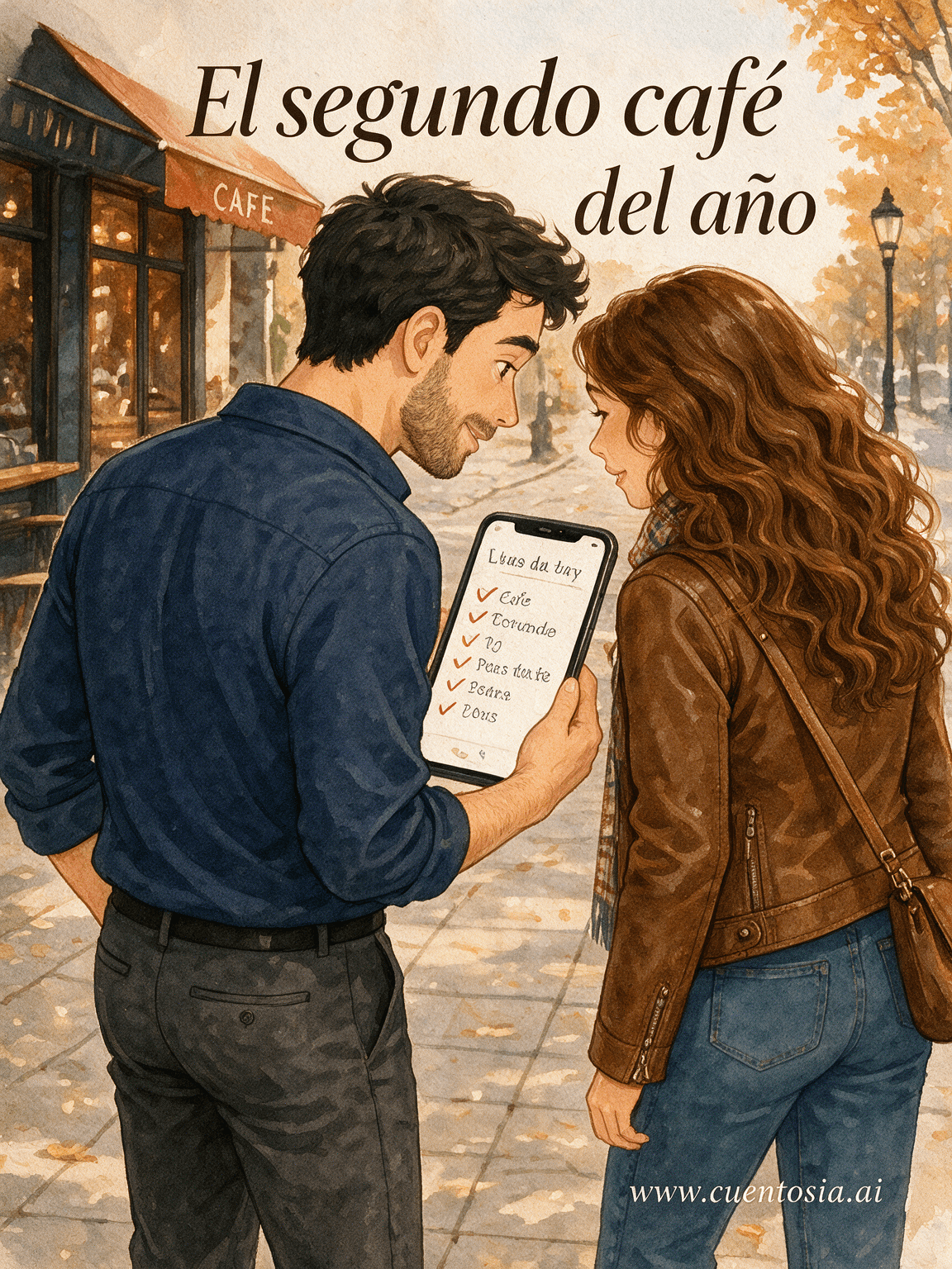Portada ilustrada del cuento «El segundo café del año», Aniversario