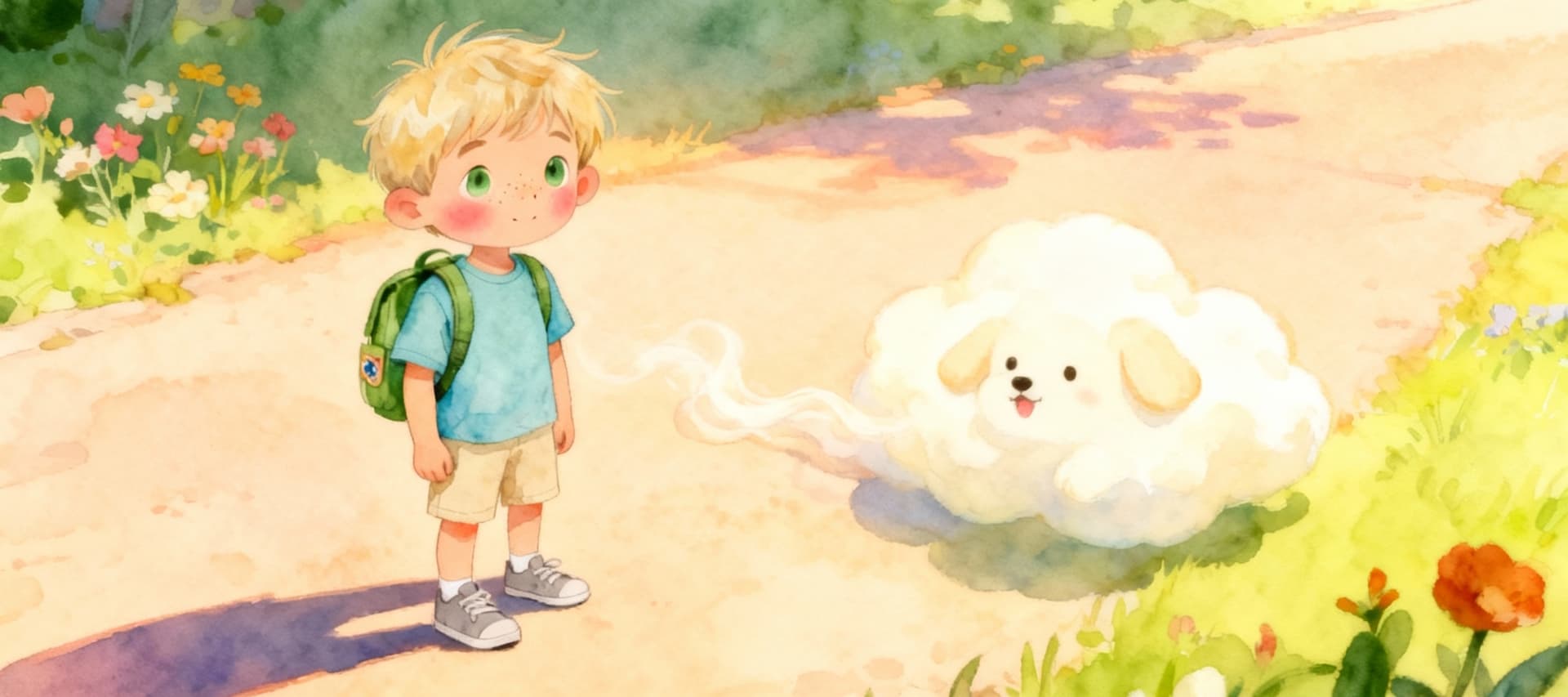 Ilustración de la escena 5: Leo y la nube que se perdió