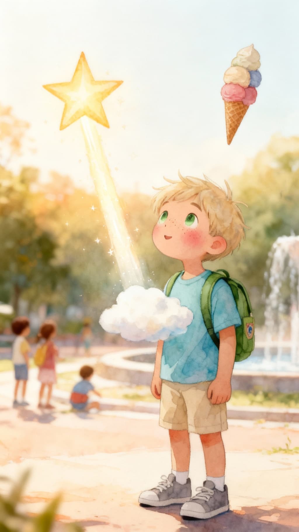 Ilustración de la escena 9: Leo y la nube que se perdió