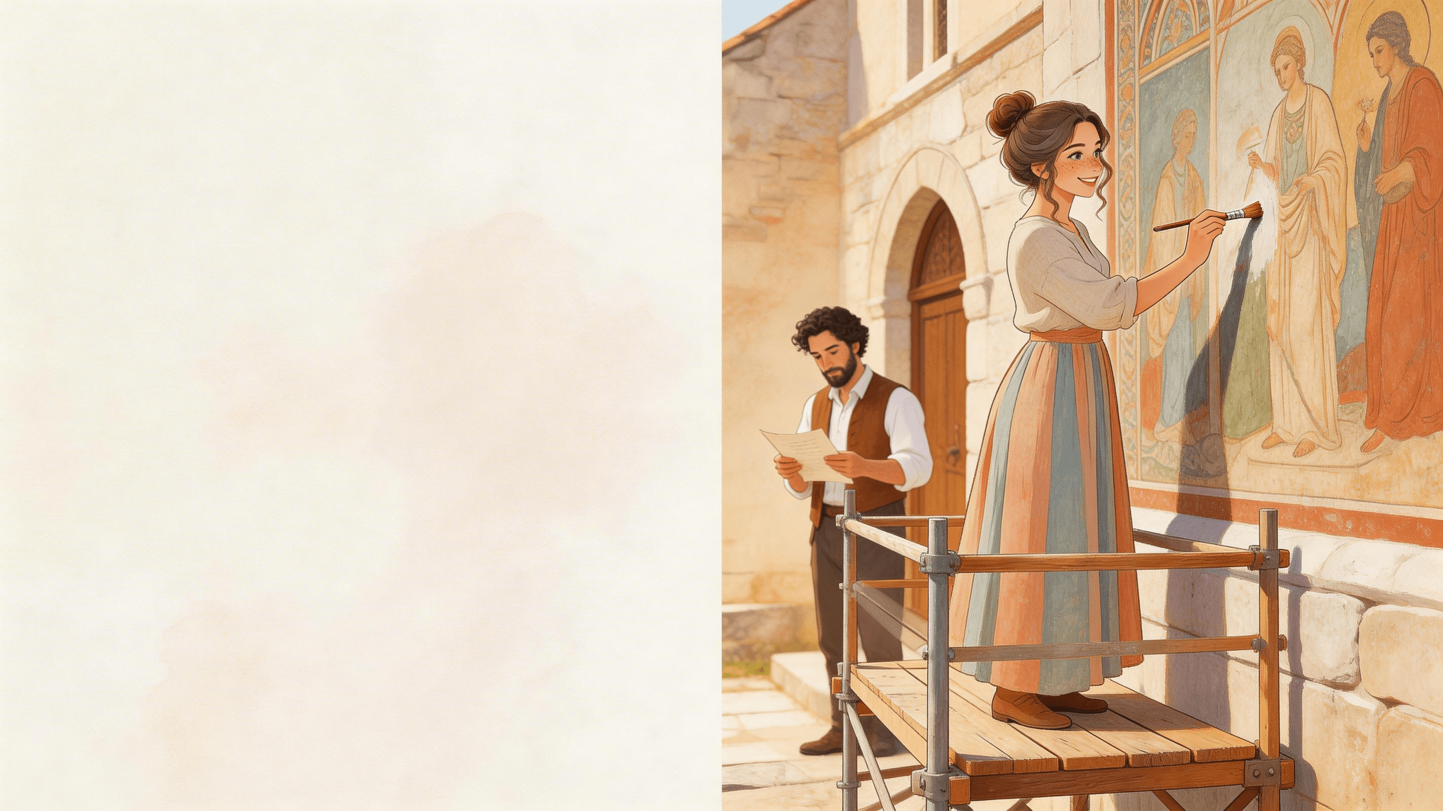 Ilustración de la escena 3: Dos tazas de café en Florencia