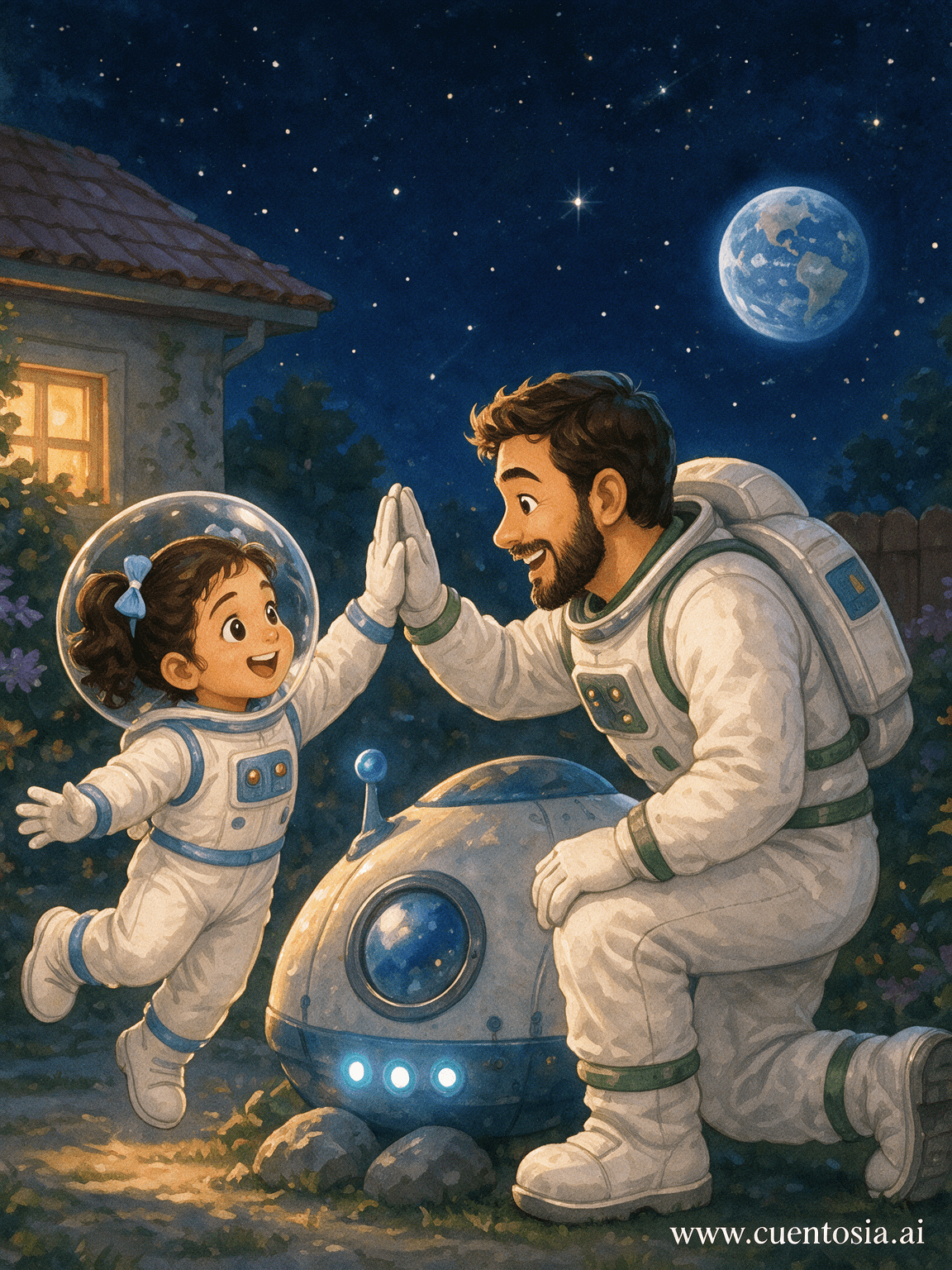 Contraportada: Bruna y su viaje al espacio