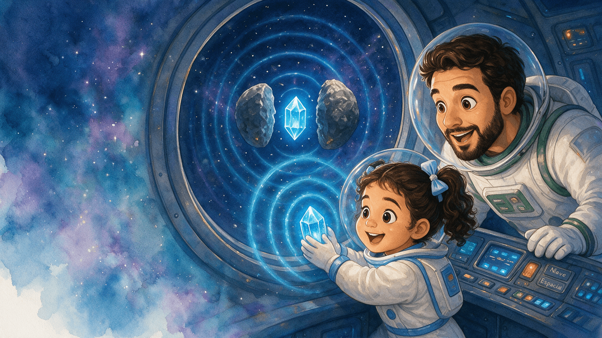 Ilustración de la escena 5: Bruna y su viaje al espacio