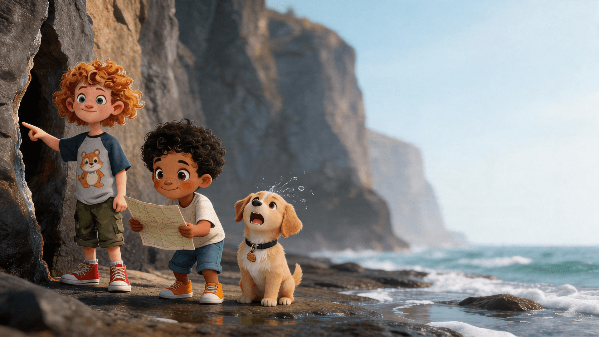 Ilustración de la escena 2: El pirata y el mapa mágico