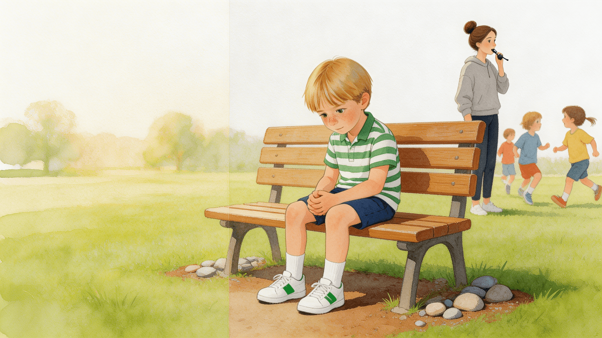 Ilustración de la escena 3: Leo y las palabras que pesan