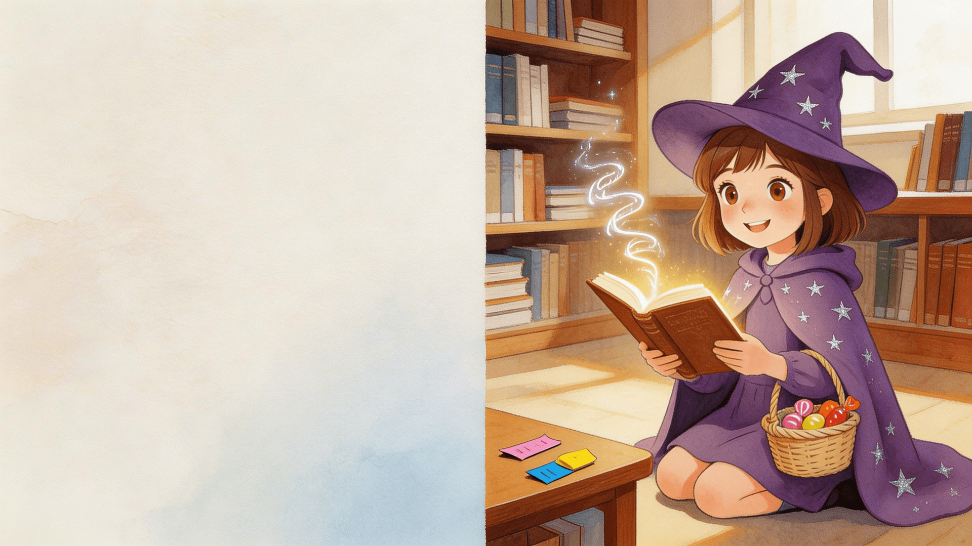 Ilustración de la escena 1: Luna y las letras que cobraron vida