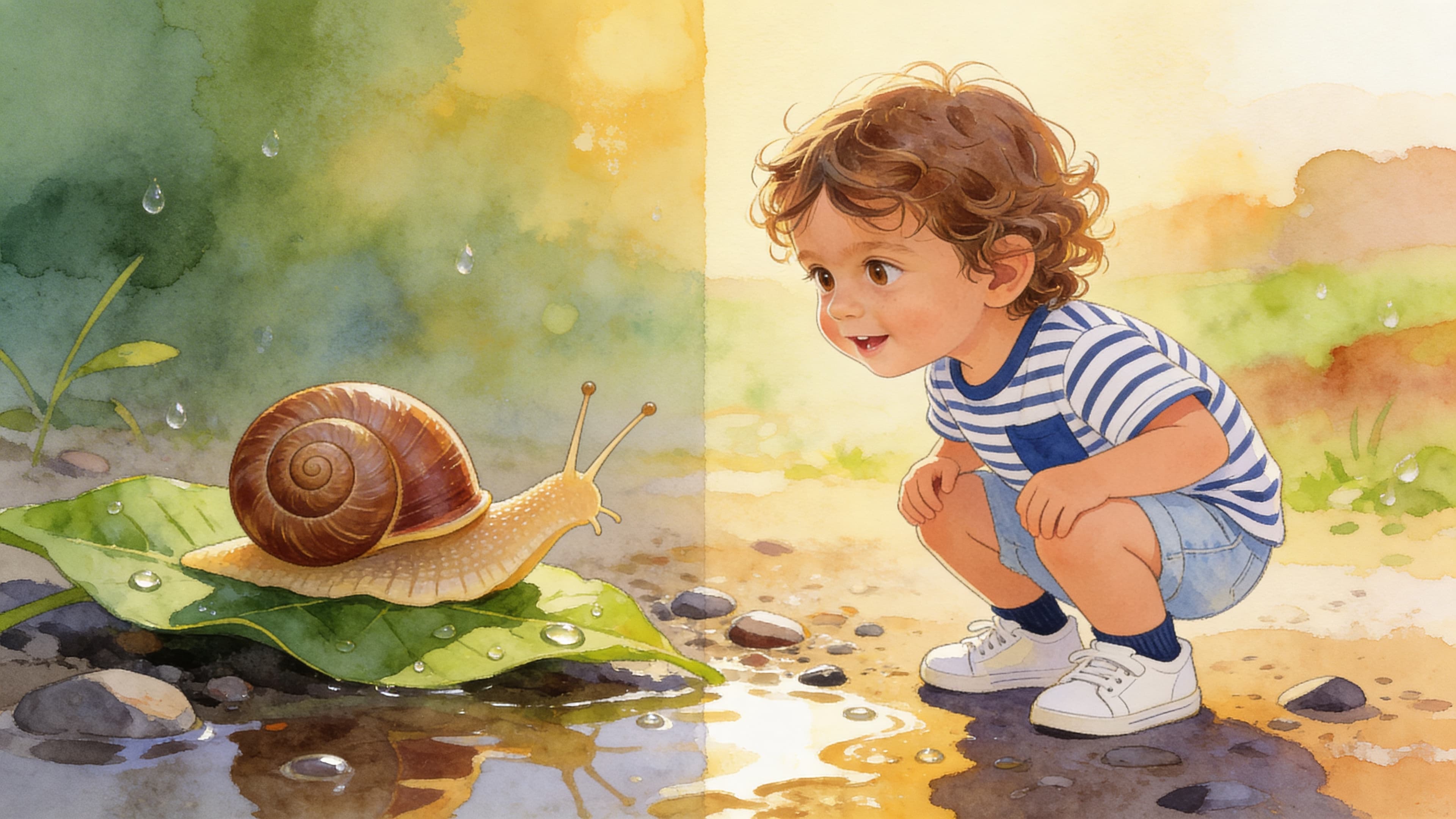 Ilustración de la escena 2: El gran día sin pañal de Hugo
