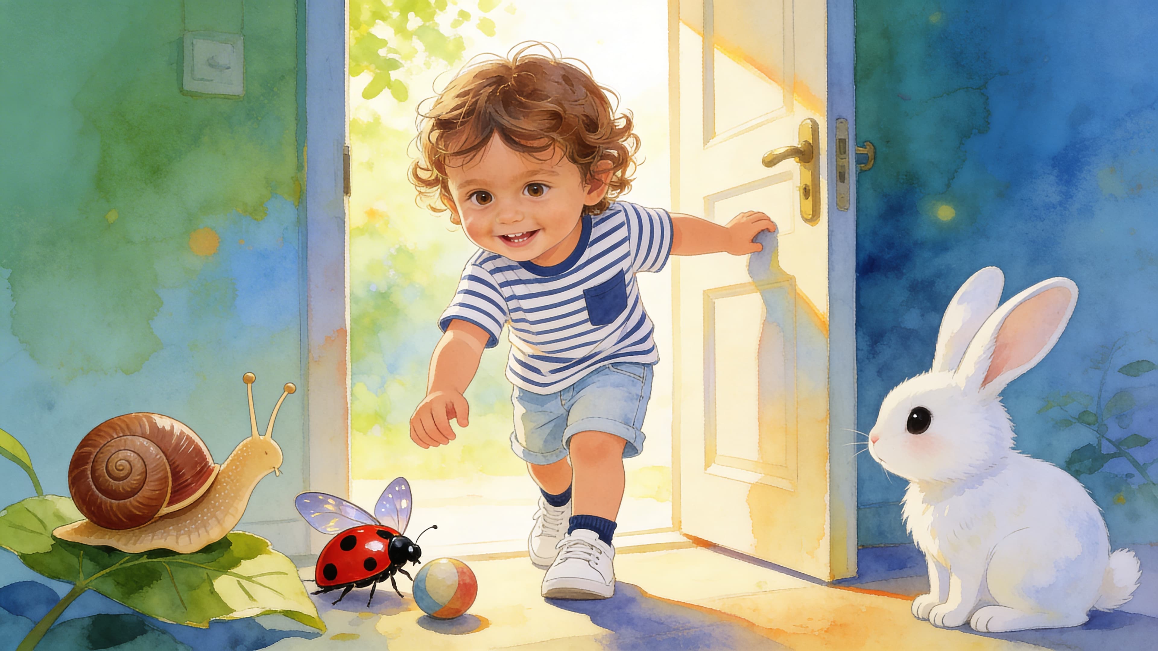Ilustración de la escena 5: El gran día sin pañal de Hugo