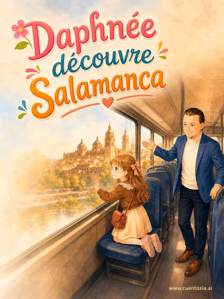 Couverture illustrée du conte « Daphnée découvre Salamanque », Culture et traditions, illustration en Illustration Numérique