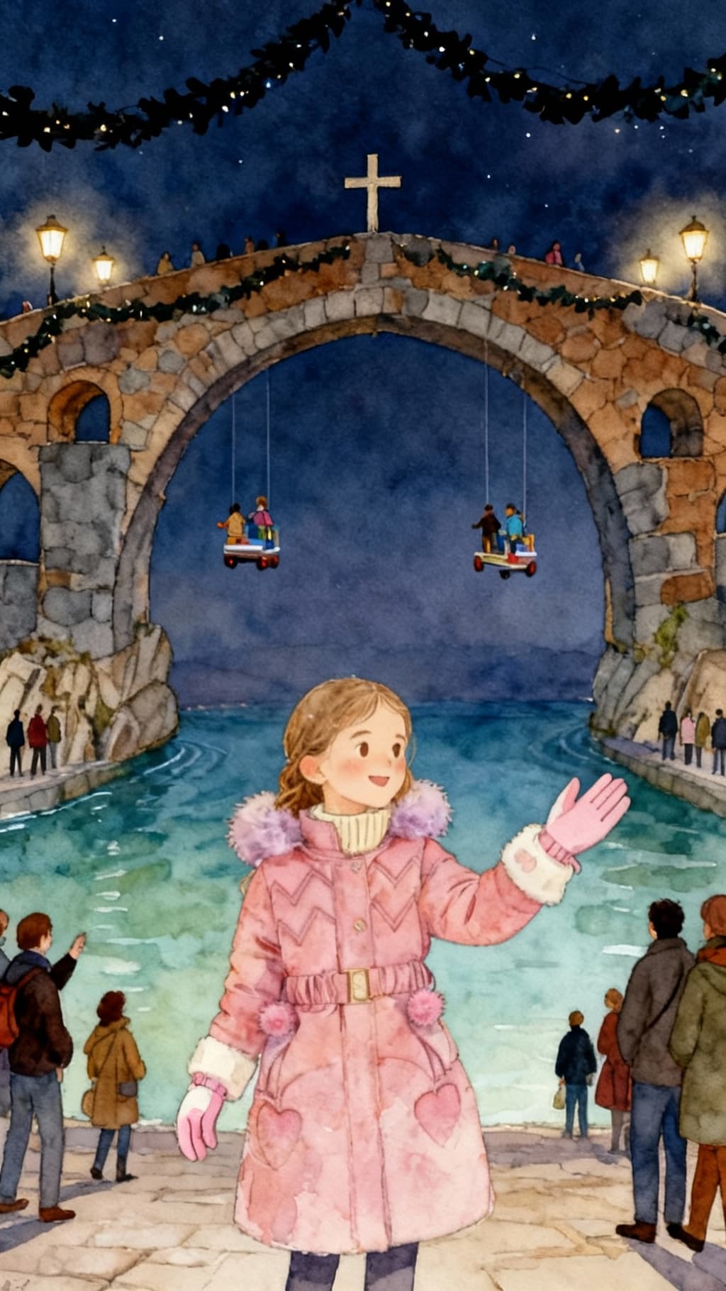 Ilustración de la escena 1: Encendido de luces de Navidad en Cangas de Onís