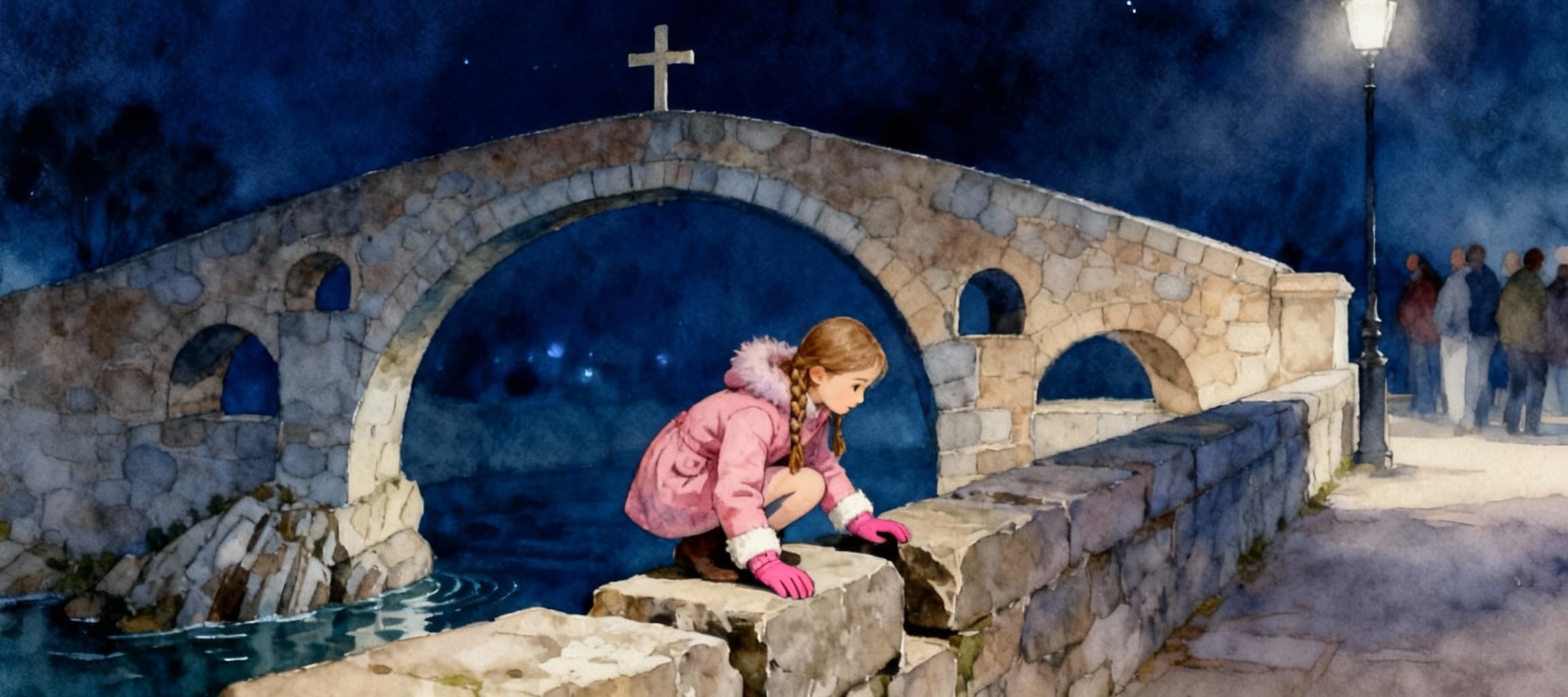 Ilustración de la escena 5: Encendido de luces de Navidad en Cangas de Onís