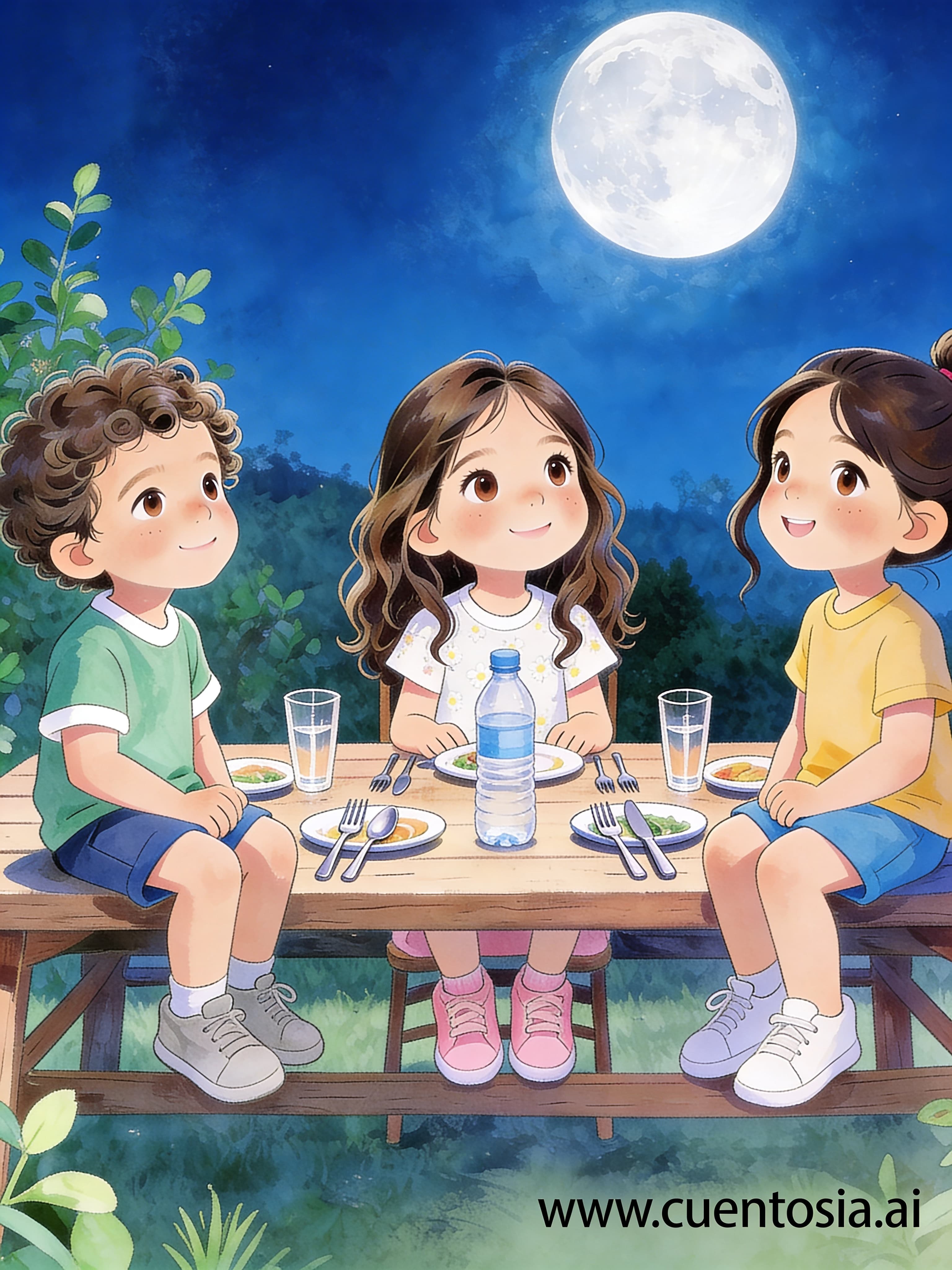 Contraportada: Valentina, Mateo y la luna que se escondió
