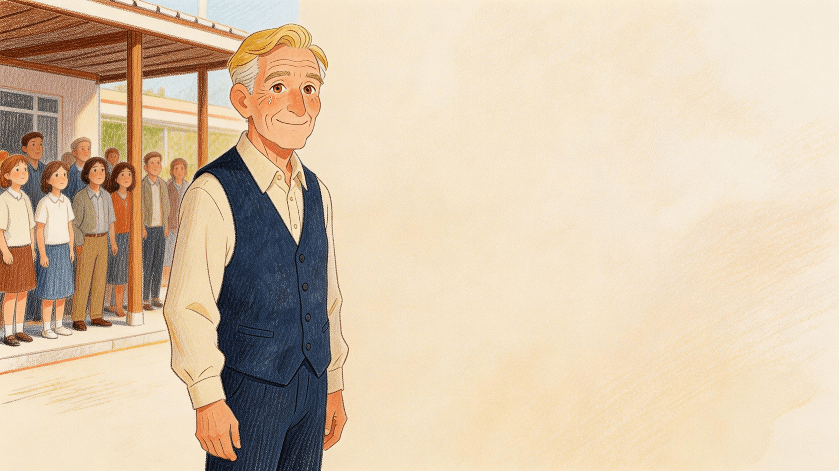 Ilustración de la escena 4: El profe Julio se jubila: un cuento de homenaje