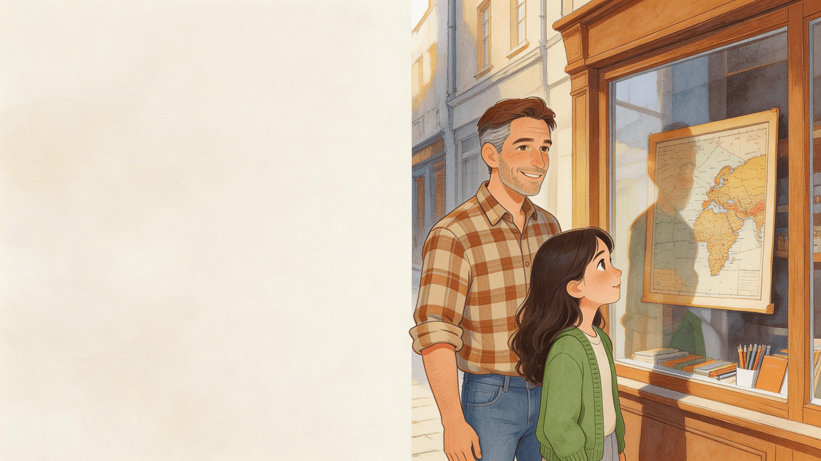 Ilustración de la escena 3: El mapa secreto de papá
