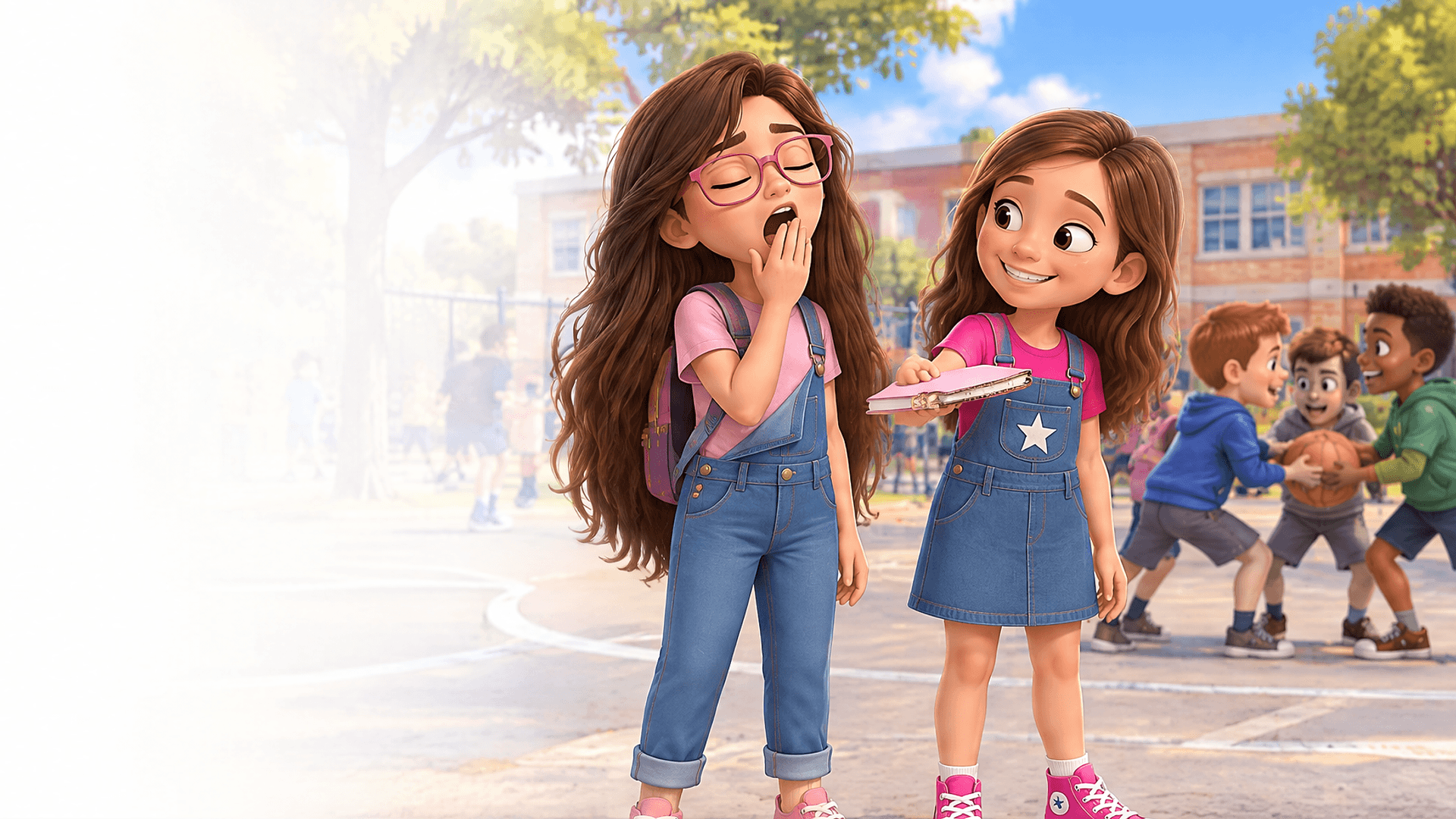 Ilustración de la escena 1: Las BFF al rescate