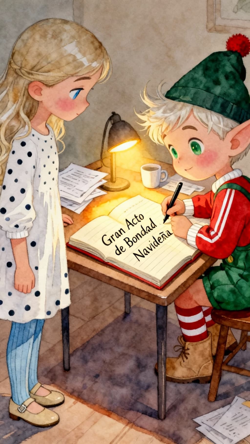 Ilustración de la escena 15: El secreto de Sofía y el elfo de Navidad