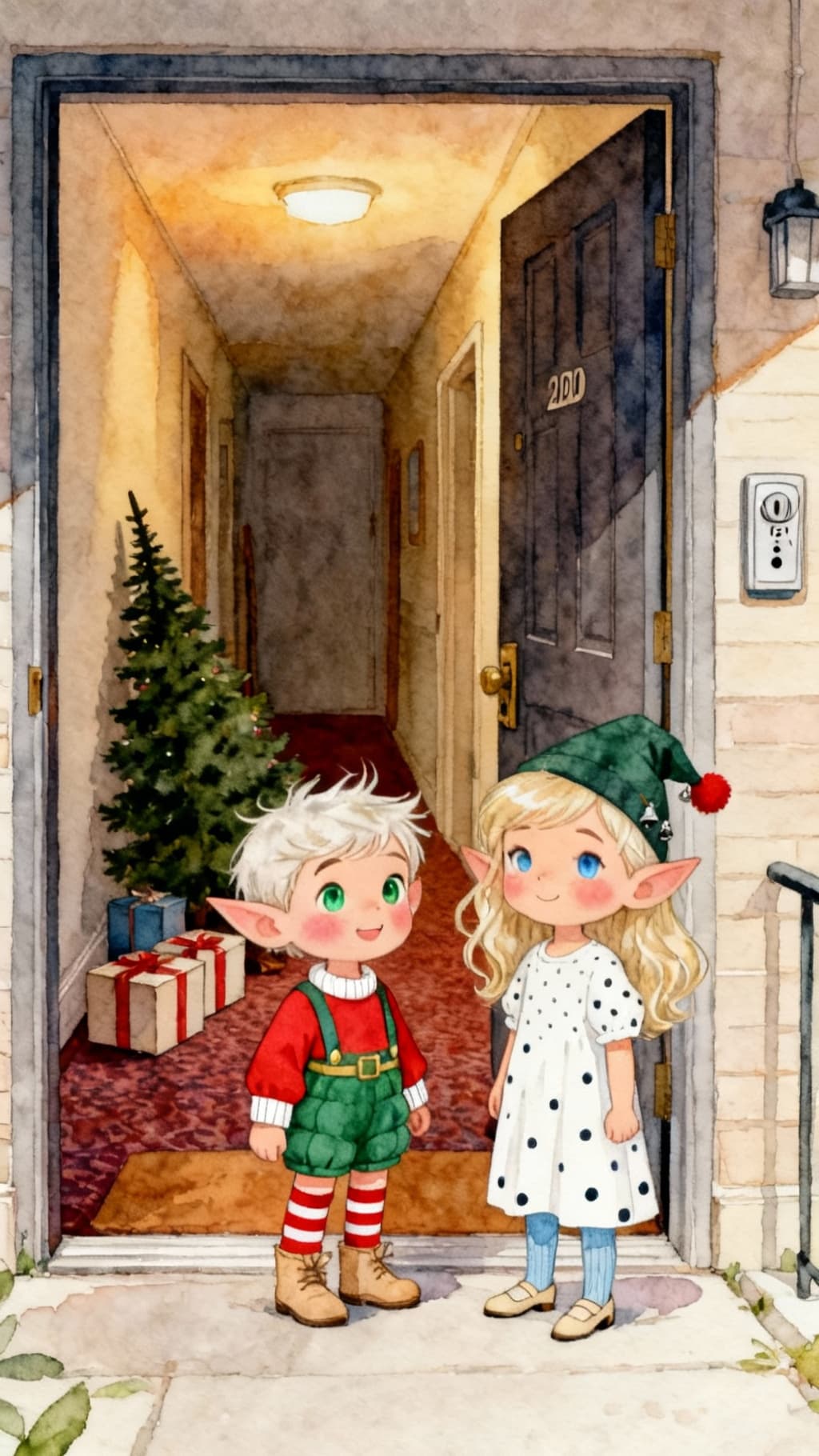 Ilustración de la escena 9: El secreto de Sofía y el elfo de Navidad