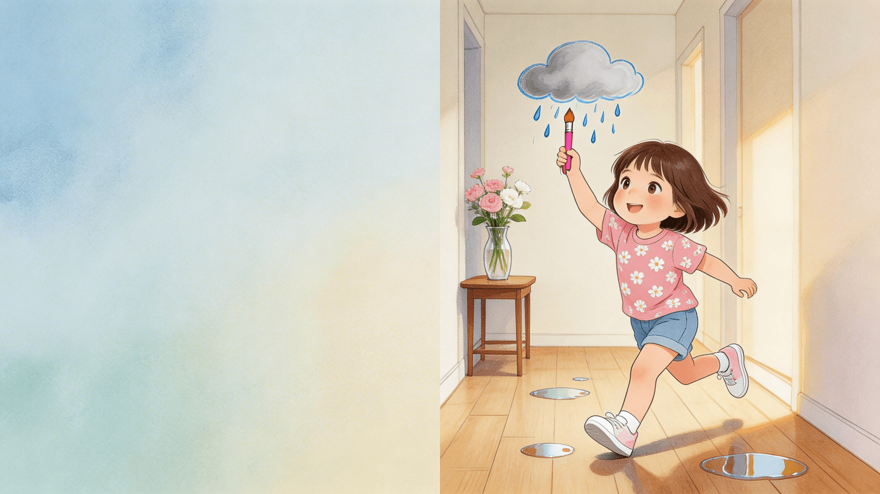 Ilustración de la escena 3: Sofía y el pincel que pintaba sueños