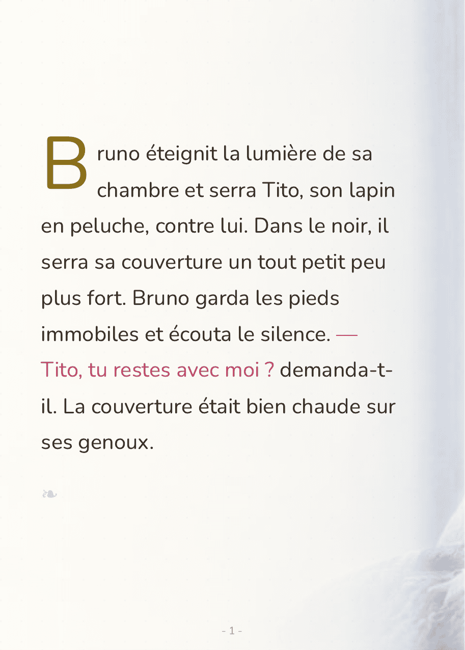 Double page intérieure de « Bruno et la nuit qui ne faisait pas peur »