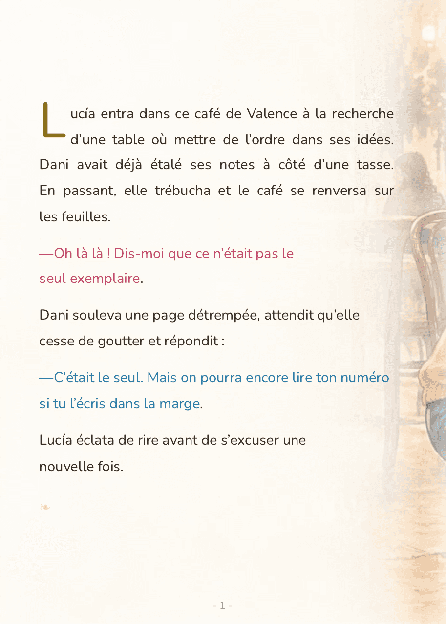 Double page intérieure de « Dix ans et un café renversé »