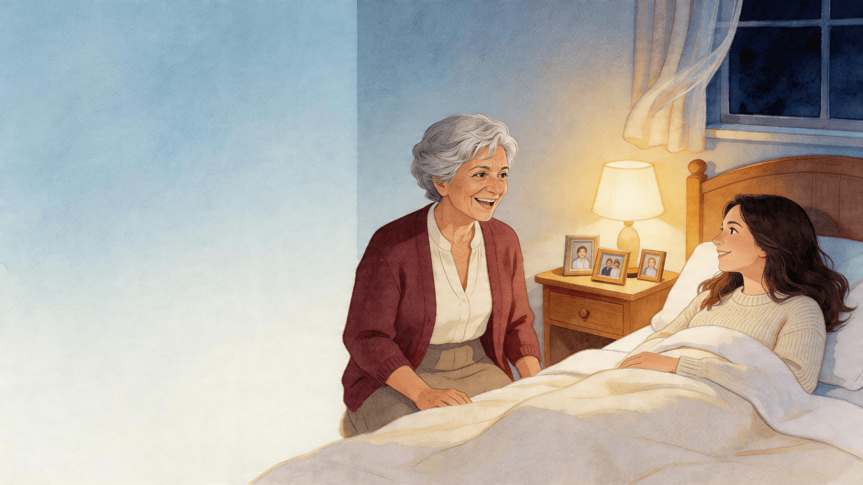 Ilustración de la escena 3: La carta que mamá escribió a la abuela