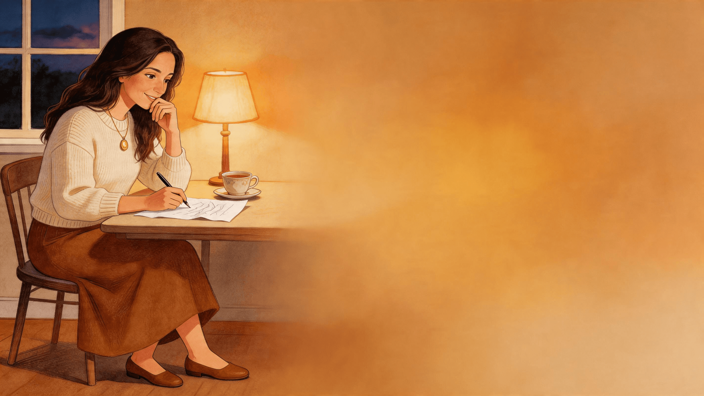 Ilustración de la escena 4: La carta que mamá escribió a la abuela