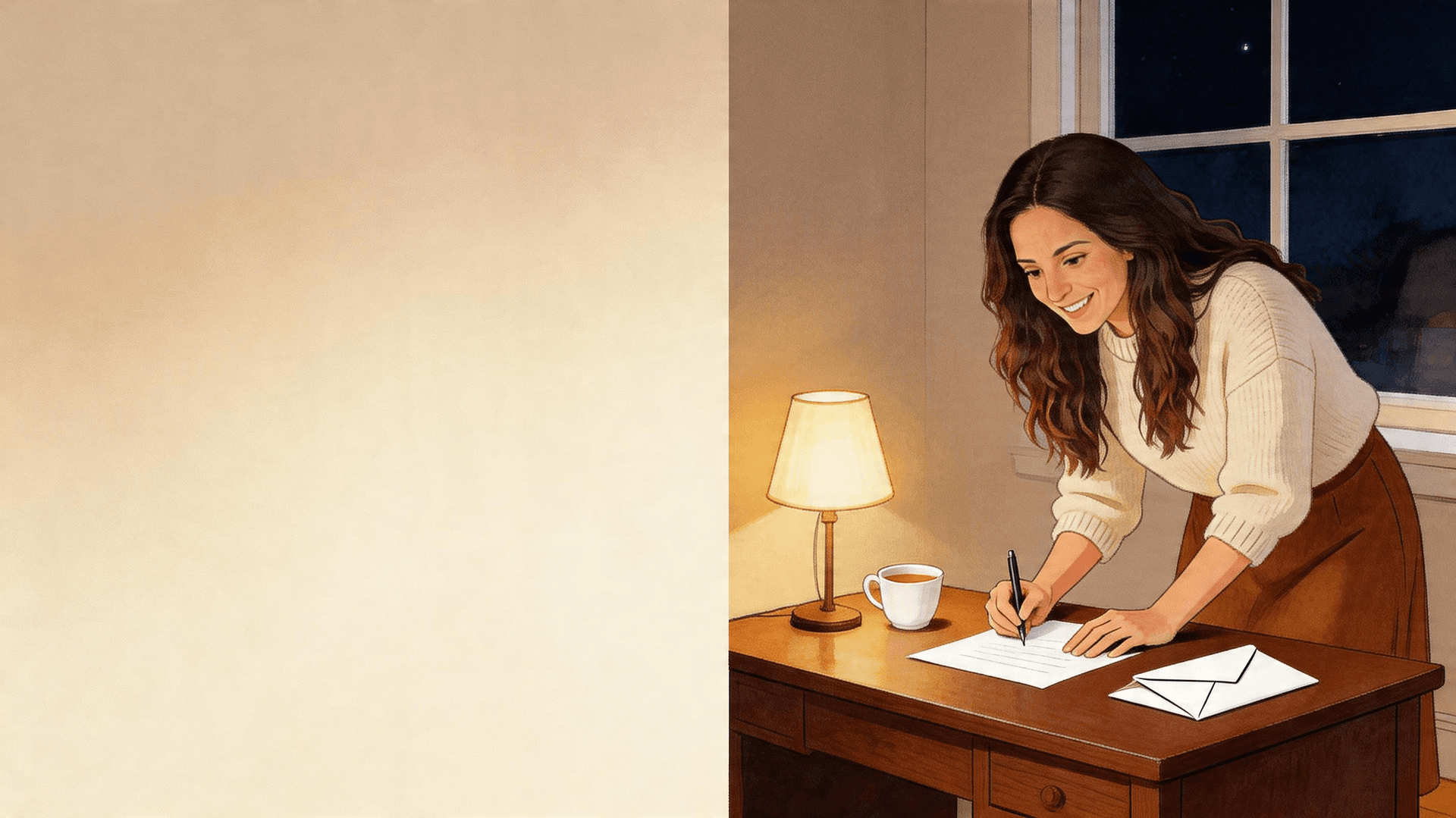 Ilustración de la escena 5: La carta que mamá escribió a la abuela
